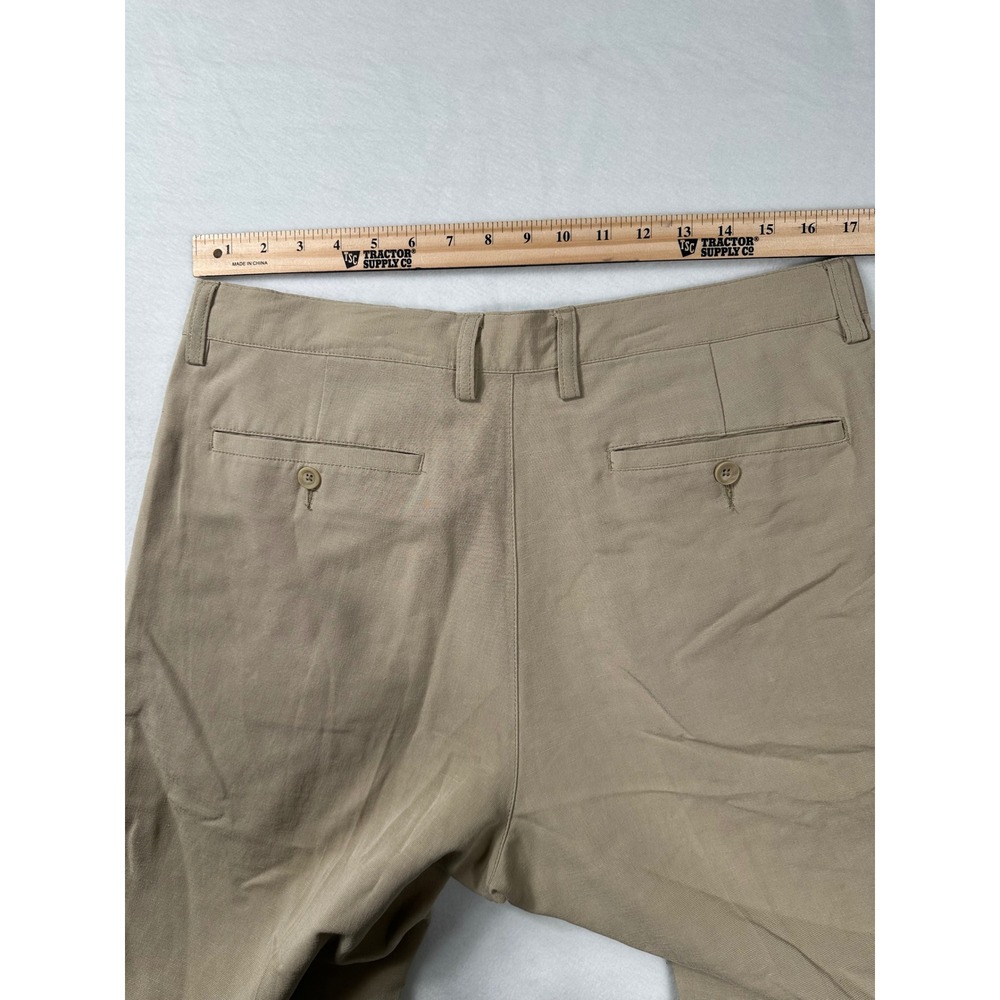 Solitude Mens 34x32 Tan Pleated Dress Pants Casual Rayon Blend - Picture 3 of 7